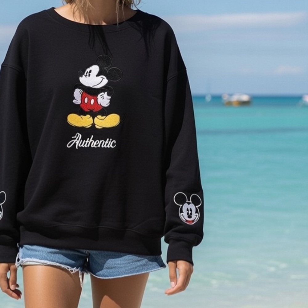 Disney Authentic Black Mickey Mouse Sweater Sweatshirt 2X - Picture 8 of 10